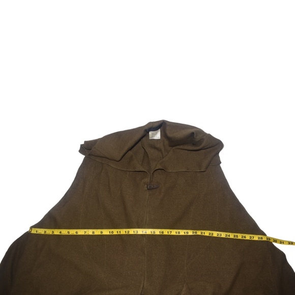 Moyuru Brown Tone Wool Vest with Collar Lagenlook Artsy One Size XL - Picture 8 of 9